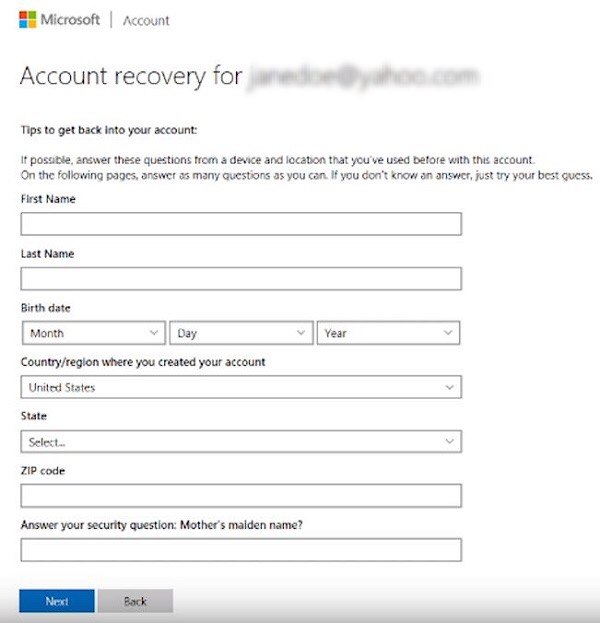 Account Recovery