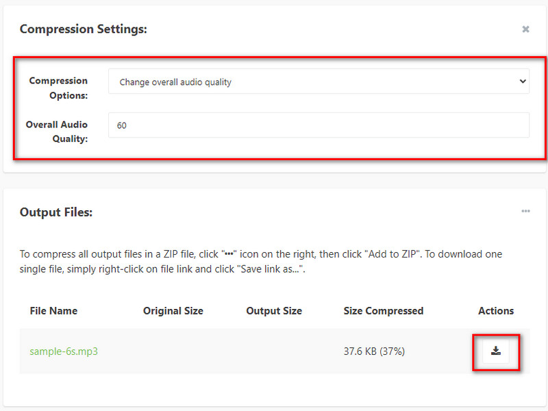 Adjust Compression And Save