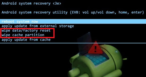 Enter Android recovery mode to Unlock Android Phone 