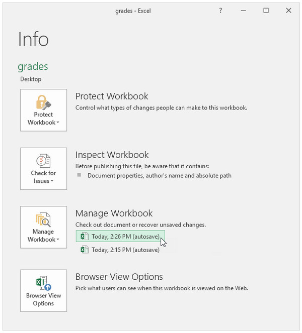 Auto Restore Excel