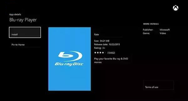 Xbox One Blu-ray Disc App