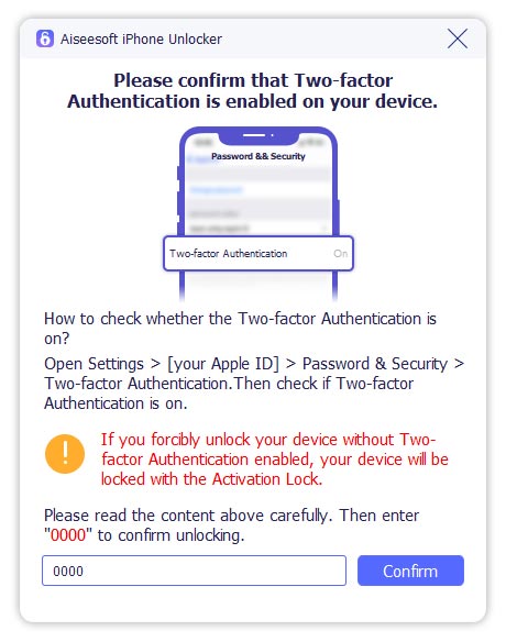 Confirm Two-factor Authentication