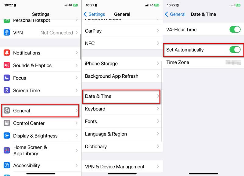 Disable Manual Adjustments on Time Zone