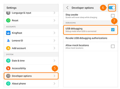 Enable USB Debug Mode on Lenovo