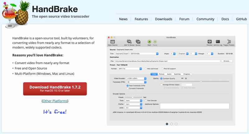 Handbrake Open Source Mp4 to Mov Converter