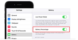 Show iPhone Battery Percentage on iPhone