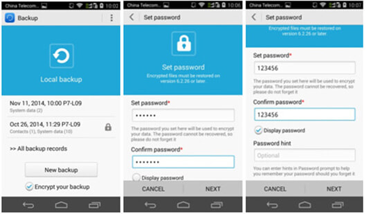 Encrypt Huawei Backup