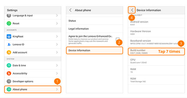 Enable USB Debug Mode on Lenovo