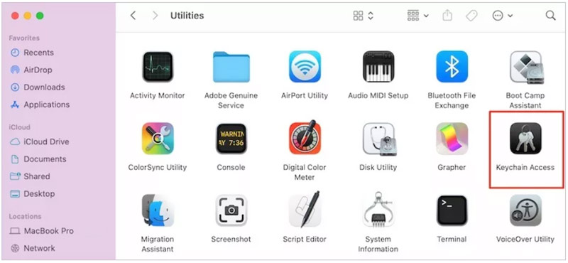 Open Keychain Access App On Mac