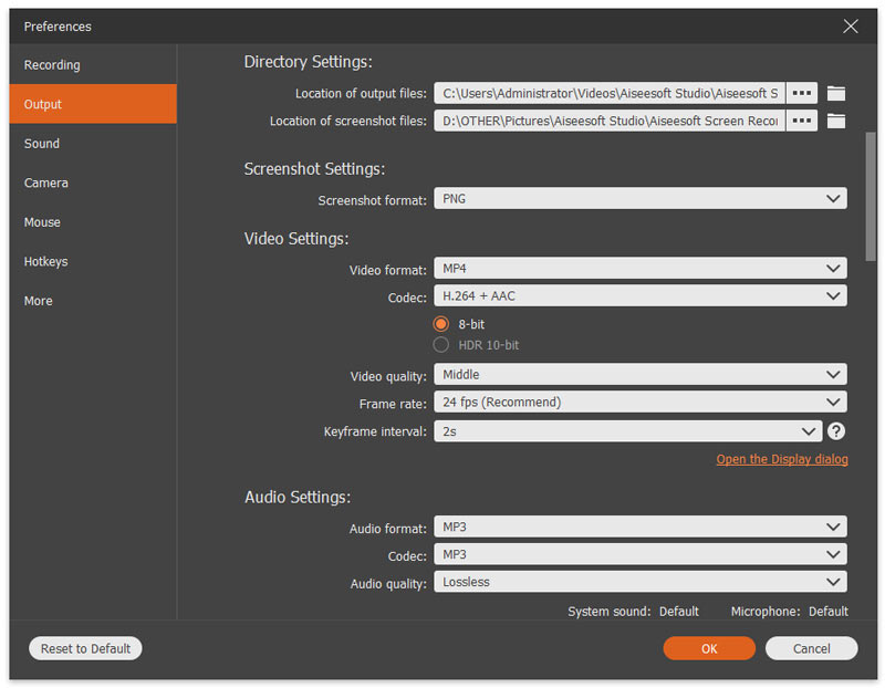 Output Setting