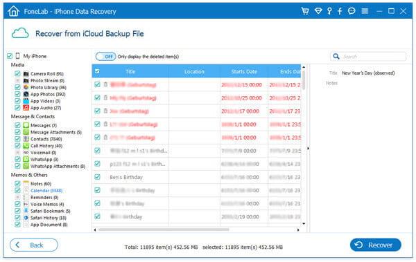 Recover iCloud Calendar