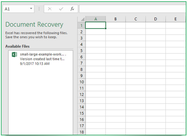 Recover Unsaved Excel File