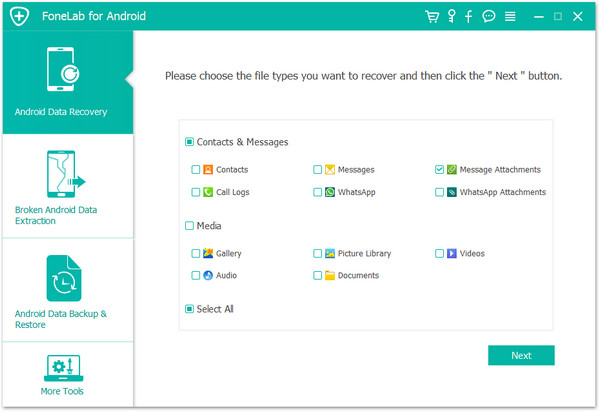 Scan SMS from Android Phone for SMS Backup and Restore