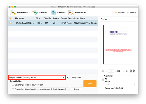 Select Output Format