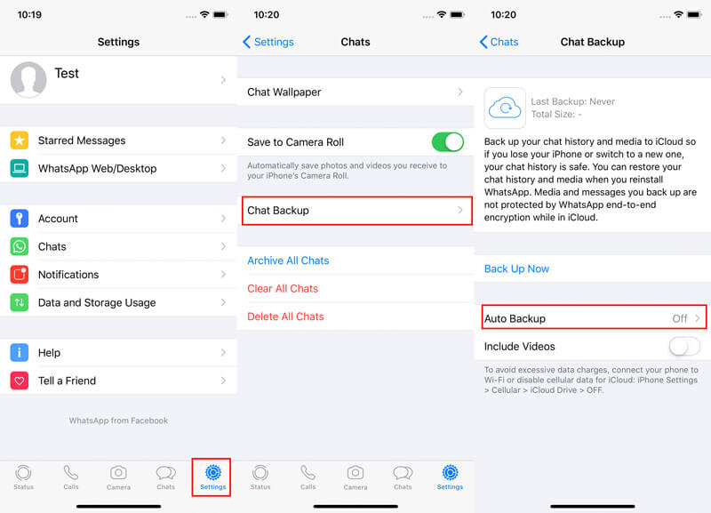 Select Whatsapp Chat Backup