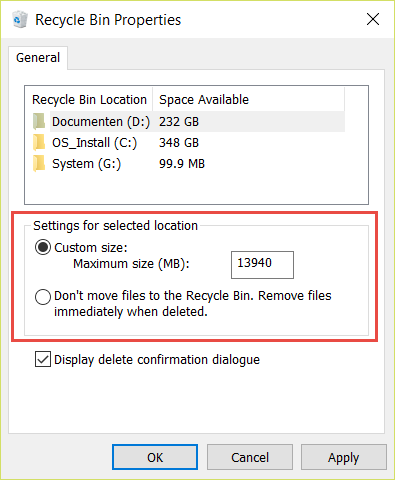 set-recycle-bin