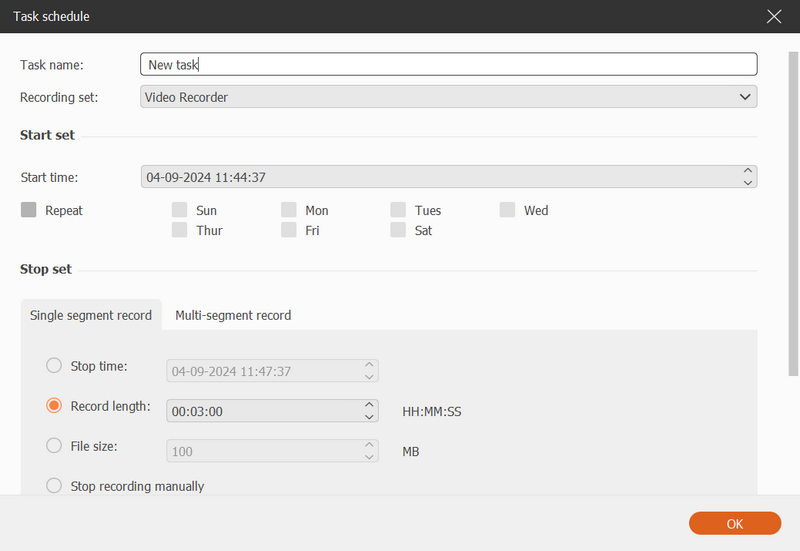 Set Task Schedule