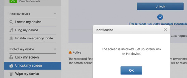 Unlocked Notification