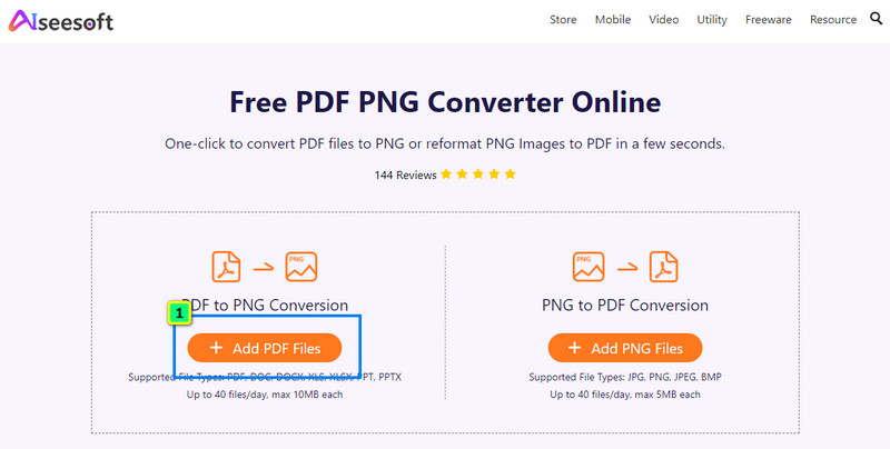 Upload PDF to Converter to TIFF